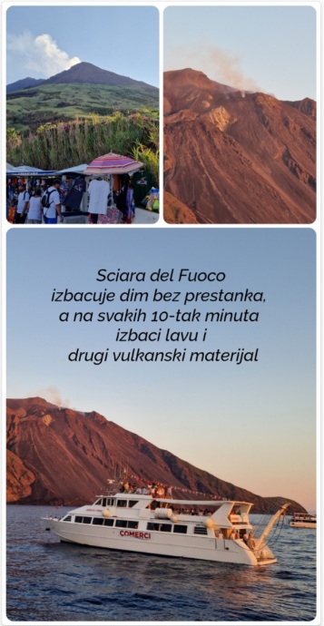 Uvek aktivni Sciara del Fuoco krater vulkana Strmboli